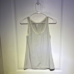 H&M White and Gray Striped Tank Top